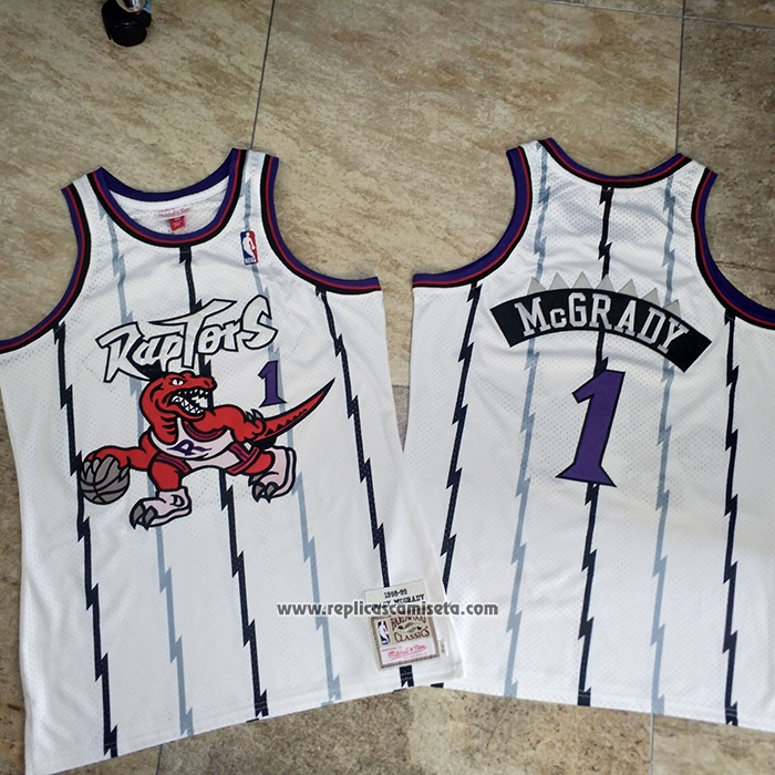 Camiseta Toronto Raptors Tracy McGrady #1 Mitchell & Ness 1998-99 Blanco